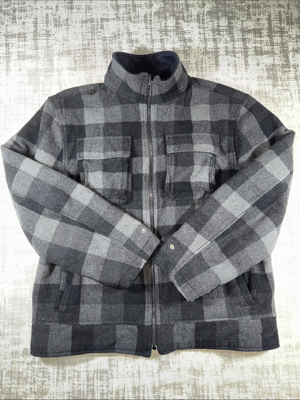 Vintage/Y2K GAP Wool Blend Sherpa-Lined Plaid Jacket no.1969 size L 26X22PTP